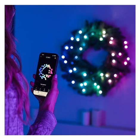 Twinkly Pre-lit Wreath Smart LED 50 RGBW (Multicolor + White) Twinkly | Pre-lit Wreath Smart LED 50 | RGBW - 16M+ colors + Warm - 4